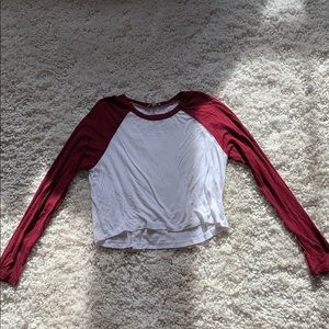 Full Tilt Cropped long- Sleeve Baseball tee.